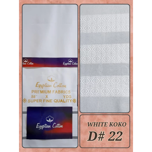 Kain Polyester + Egyptian Cotton Border Premium White