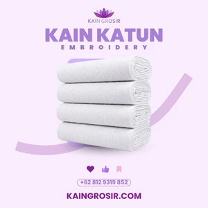 Kain Katun Embroidery Putih Premium